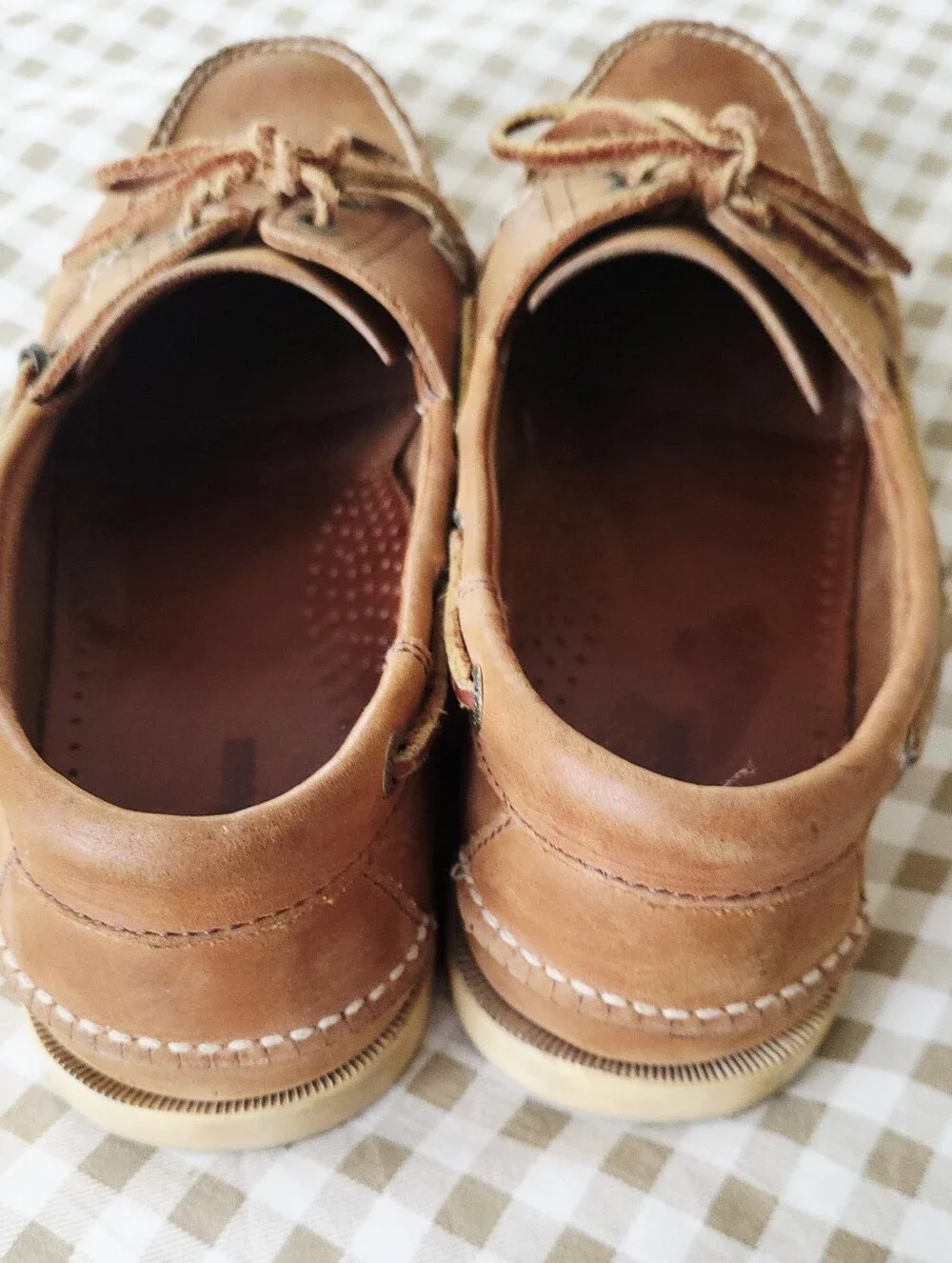 L.L.Bean Men's Brown Leather Boat Shoes, Size 10.5 D